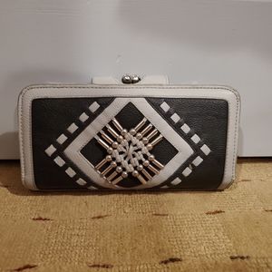 Nicole Lee Black and Gray Long Wallet